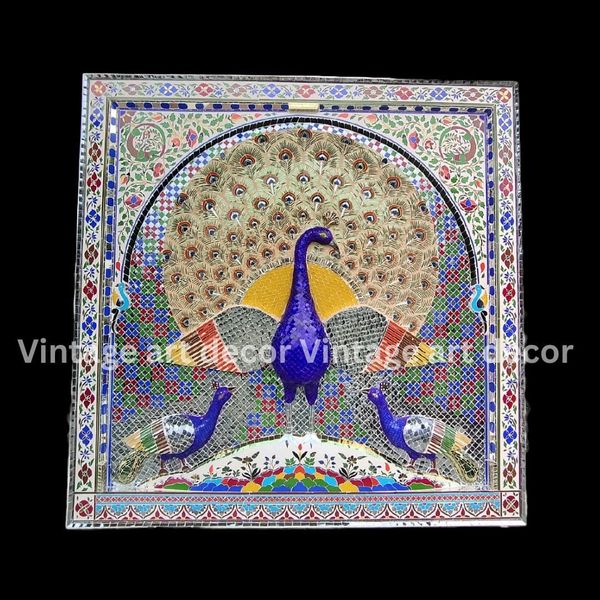 majestic peacock artwork vintage art decor