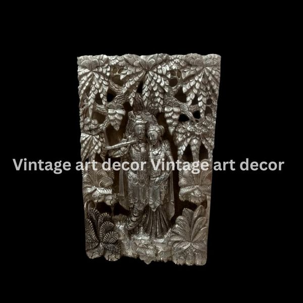 Radha Krishna Standing artwork by vintage art and decor.