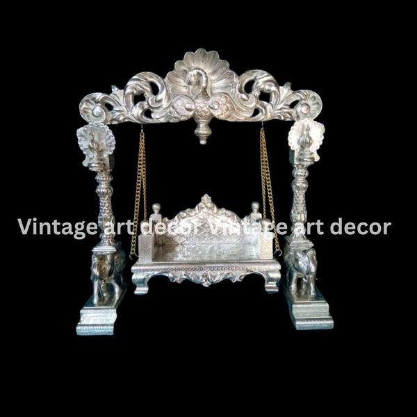 Silver themed jhula by vintage art decor.