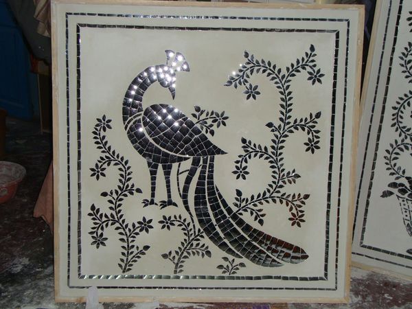 Elegant Shining Silver Peacock Art