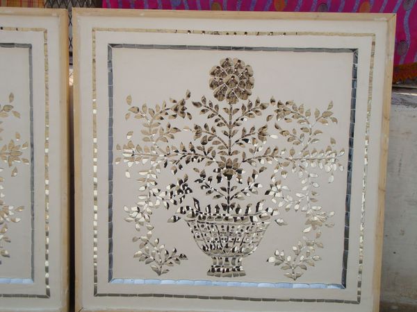 Squared Golden Thikri Pot Art