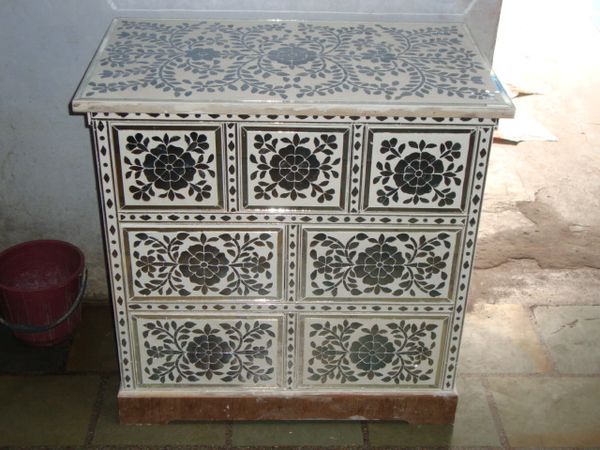 Elegant Thikri Storage Box with Multiple Drawers