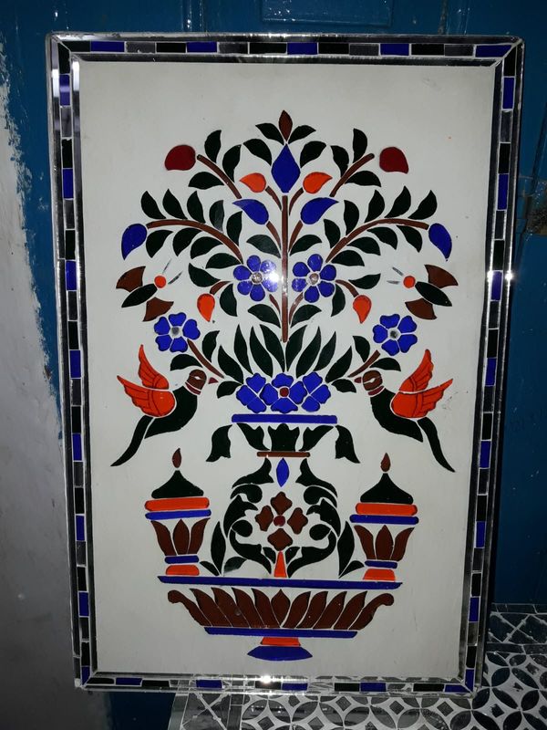 Dual Bird Thikri Pot Art