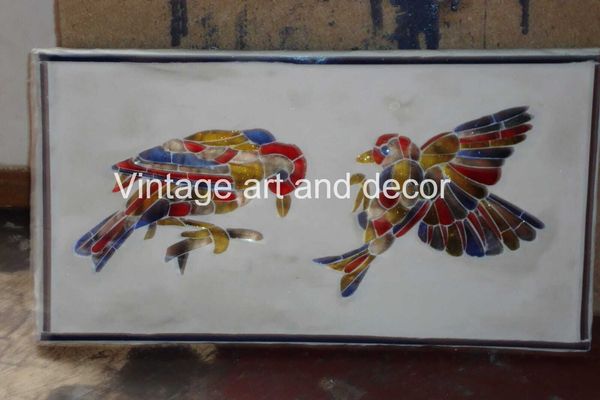 Vibrant Dual Bird Thikri Art